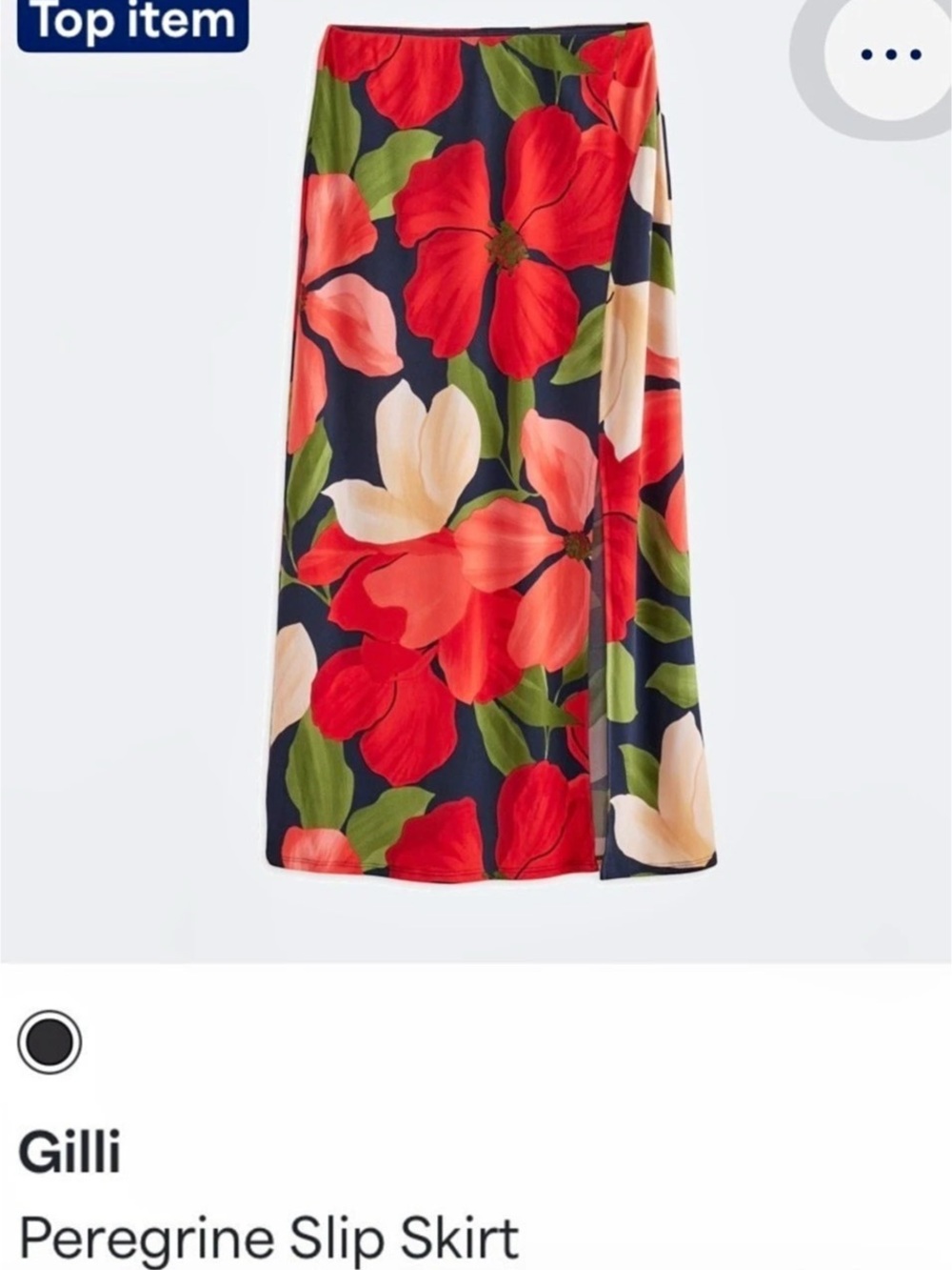 Gilli Peregrine Floral Slip Midi Skirt in Red Size Large Side Slit NWOT